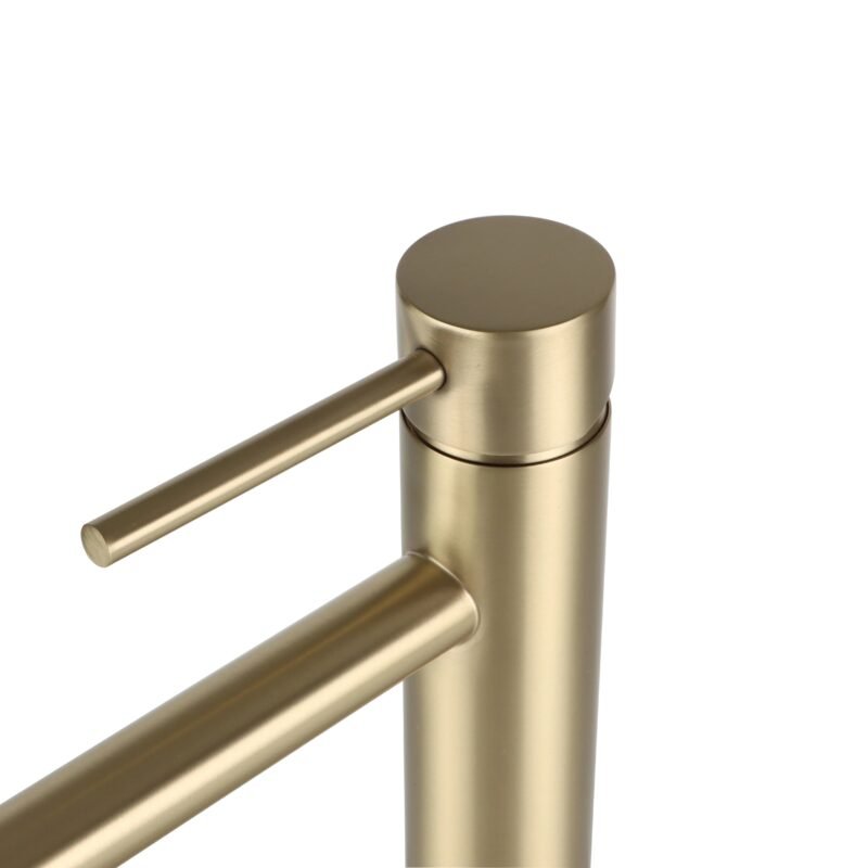 Robinet salle de bain long bec en or Or