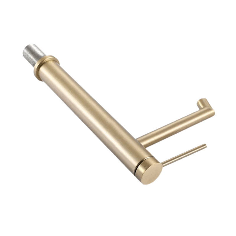 Robinet salle de bain long bec en or Or