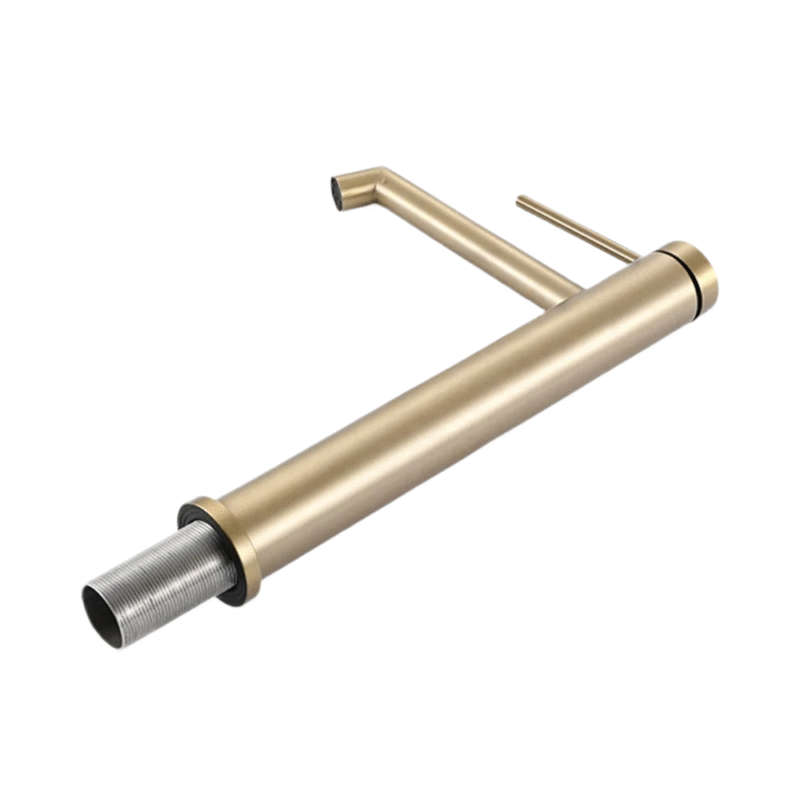 Robinet salle de bain long bec en or Or