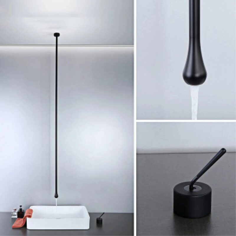 Robinet salle de bain suspendu Noir