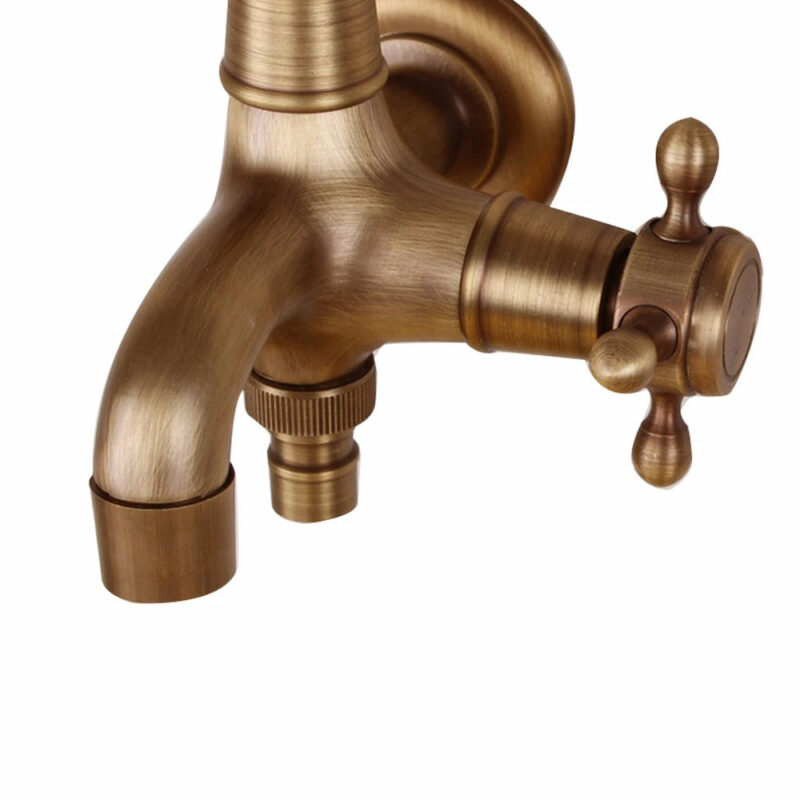 Robinet vintage extérieur double sortie