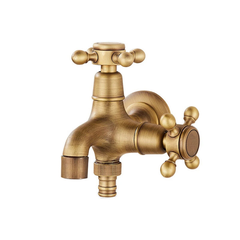 Robinet vintage extérieur double sortie